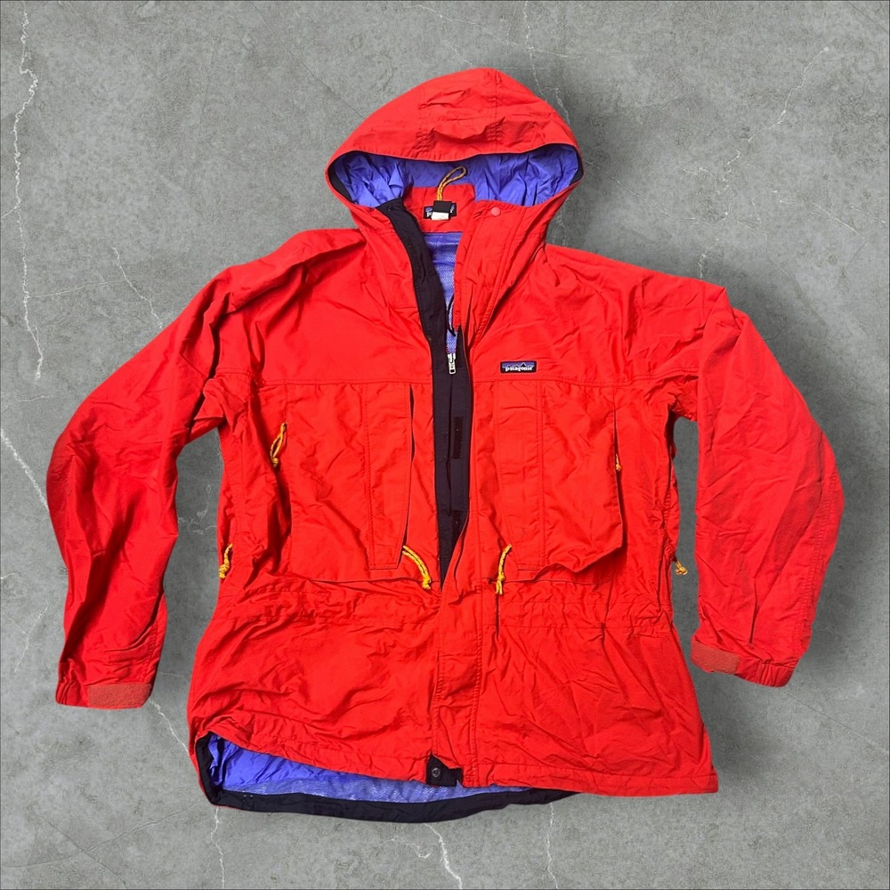 Patagonia Mountain Parka Jacket Mens Large Red Vintage Hooded Gorpcore Shell 90s